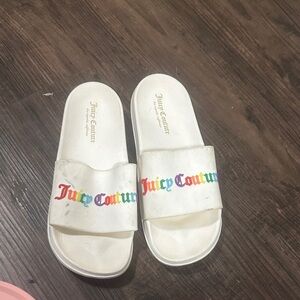 Juicy Couture White Sandals with Colorful Logo
